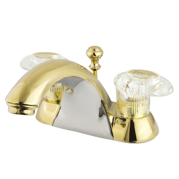 4" Centerset Bathroom Faucet, Polished Brass